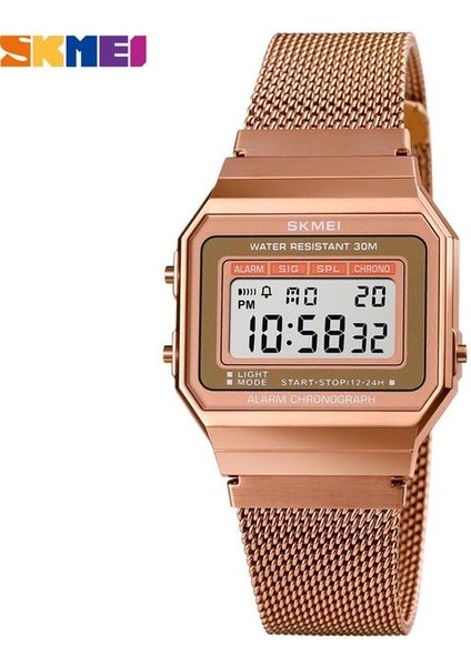 Gül Altın Skmeı Marka Erkekler Dijital Saatler Kronometre Spor Saatler LED Işık Elektronik Kol Saatleri Çalar Saat Su Geçirmez Relogio Homme (Yurt Dışından)