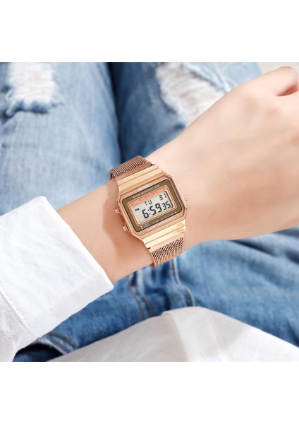 Gül Altın Skmeı Marka Erkekler Dijital Saatler Kronometre Spor Saatler LED Işık Elektronik Kol Saatleri Çalar Saat Su Geçirmez Relogio Homme (Yurt Dışından) fiyatları