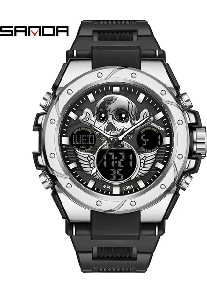 Siyah Mavi G Stil Askeri Saatler Şok Erkekler Moda Kafatası Saat Elektronik Kuvars Adam Spor Kol Saati Yüzmek Relogio Masculino 2023 (Yurt Dışından) fırsatları