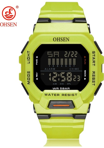 Siyah Siyah Moda Ohsen Hombre Erkek Dijital Saatler 5ATM Dalış Adam Erkek Spor Yeşil Saatı El Saatleri Adam Izle Reloj Masculino (Yurt Dışından)