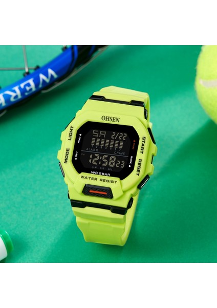 Siyah Siyah Moda Ohsen Hombre Erkek Dijital Saatler 5ATM Dalış Adam Erkek Spor Yeşil Saatı El Saatleri Adam Izle Reloj Masculino (Yurt Dışından)