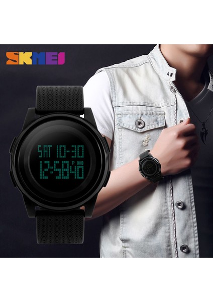 Siyah Wt Kutusu ile Skmeı Erkek Kadın LED Dijital Saat Spor Ince Saatler Su Geçirmez Erkek Kadın Kol Saatleri Relogio Masculino Feminino Saat 1206 (Yurt Dışından) fırsatları