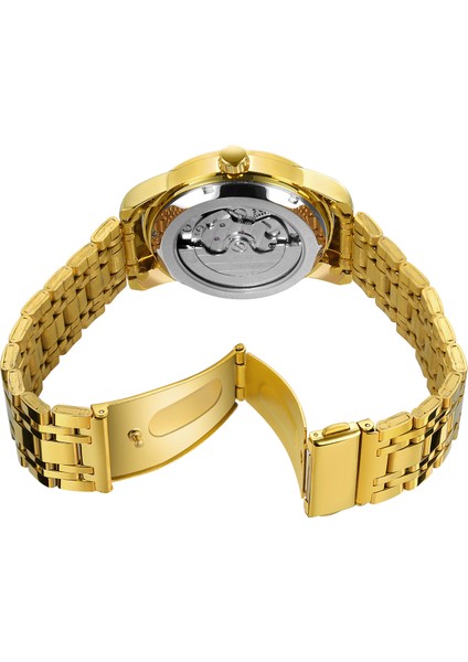 Gümüş Gül Forsınıng Lüks Altın Erkek Saatleri Moda Otomatik Tourbillon Iş Mekanik Erkekler Izle Rahat Tam Çelik Spor Saat Adam (Yurt Dışından)