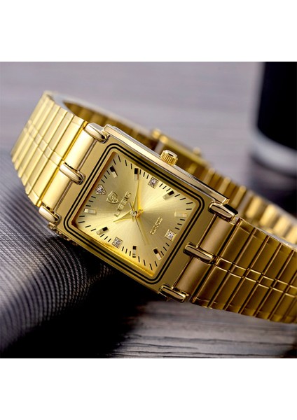 Kutu ile Men5 2022 Lüks Altın Çelik Bilezik Kol Saatleri Kadın Erkek Saat Erkekler Kadınlar Için Altın Kuvars Izle Saatler Relogio Masculino L1018 (Yurt Dışından) modelleri