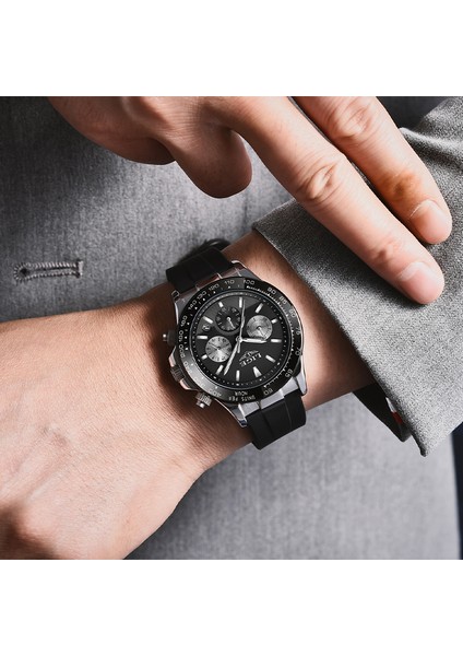 Mavi 2021 Erkek Saatler Silikon Kayış Su Geçirmez Izle Erkekler Için Lıge Üst Marka Lüks Spor Erkek Kuvars Kol Saati Relogio Masculino (Yurt Dışından)