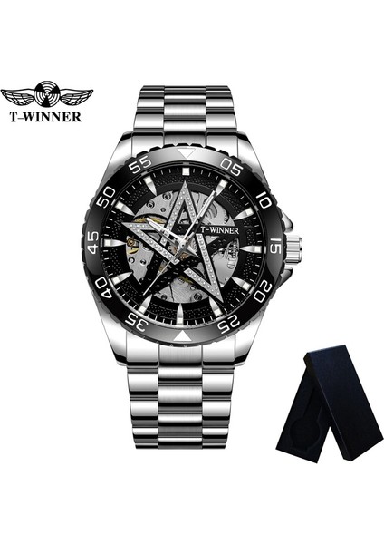 WR819205 Kutusu ile Kazanan Otomatik Mekanik Erkek Kol Saati Askeri Ordu Spor Erkek Saat Üst Marka Lüks Gümüş Adam Izle Hediye 8192 (Yurt Dışından) indirimleri