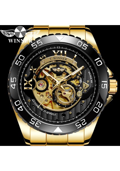 WR819305 Kutusu ile Kazanan Otomatik Mekanik Erkek Kol Saati Askeri Ordu Spor Erkek Saat Üst Marka Lüks Altın Moda Adam Izle 8193 (Yurt Dışından) fiyatları