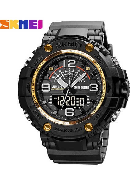 Altın Lüks Spor Izle Erkekler 50BAR Su Geçirmez Askeri Spor Elektronik Saat Moda Erkekler Kronometre Geri Sayım Kol Saati Çalar Saat (Yurt Dışından)