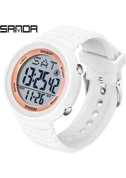 Rose Sanda Büyük Arama Dijital Saat Yeşil LED Elektronik Saatler Moda Trendi Erkekler Saat Lüks Kadınlar Için Izle Montre Sport Homme 2022 (Yurt Dışından)