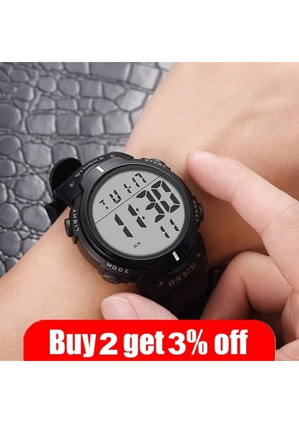 Tam Siyah Synoke 9668 Erkek Spor Saatler Chronos Geri Sayım Erkek Saati Su Geçirmez LED Dijital Saat Adam Elektronik Saat Relogio Masculino (Yurt Dışından) modelleri