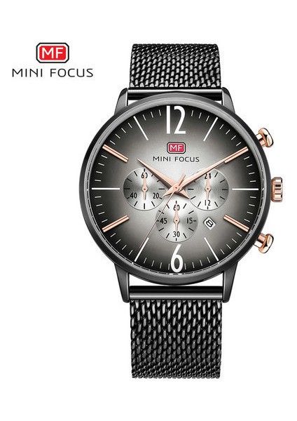 Sıyah Mını Focus Benzersiz Moda Izle Erkekler Kuvars Analog Saat Mavi Örgü Kayış 3 Alt Kadran Çok Fonksiyonlu Üst Marka Lüks Spor Saatler (Yurt Dışından)