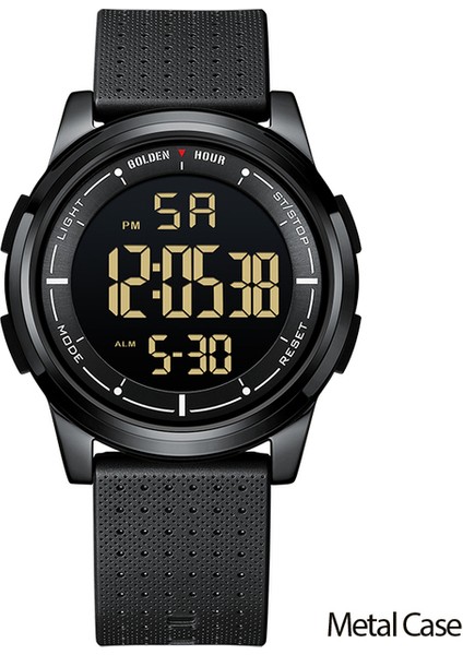 M Siyah Siyah Goldenhour Moda Açık Spor Izle Erkekler Çok Fonksiyonlu Saatler Çalar Saat Chrono 5bar Su Geçirmez Dijital Saat Reloj Hombre (Yurt Dışından)