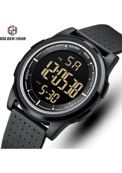 M Siyah Siyah Goldenhour Moda Açık Spor Izle Erkekler Çok Fonksiyonlu Saatler Çalar Saat Chrono 5bar Su Geçirmez Dijital Saat Reloj Hombre (Yurt Dışından)