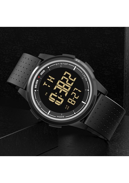M Siyah Siyah Goldenhour Moda Açık Spor Izle Erkekler Çok Fonksiyonlu Saatler Çalar Saat Chrono 5bar Su Geçirmez Dijital Saat Reloj Hombre (Yurt Dışından)