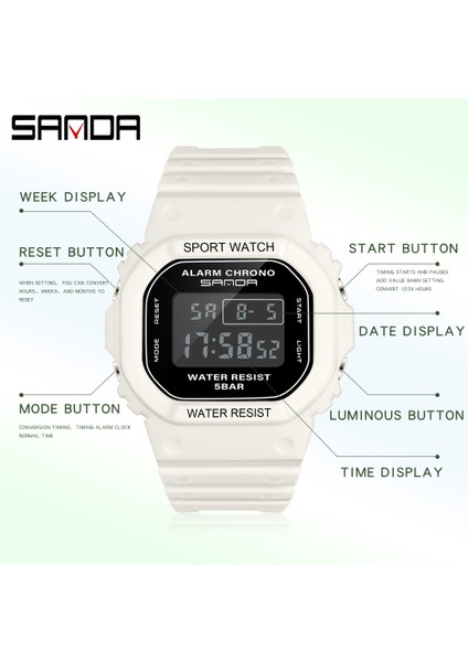 293 Pembe Sanda G Stil Dijital Saat Erkekler Su Geçirmez Ms Izle Spor Erkek Saatler Erkek Kız Elektronik Relogio Masculino Relógio Mulher (Yurt Dışından)