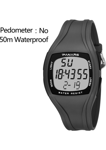 Hiçbir Pedometre Gri Synoke Erkek Saatler Pedometre Spor Spor Izle Erkekler Su Geçirmez Silikon LED Kol Saati Askeri Kronograf Relogio Masculino (Yurt Dışından)