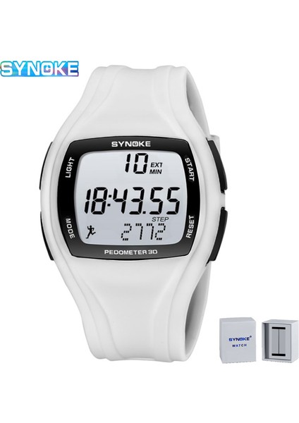 Hiçbir Pedometre Gri Synoke Erkek Saatler Pedometre Spor Spor Izle Erkekler Su Geçirmez Silikon LED Kol Saati Askeri Kronograf Relogio Masculino (Yurt Dışından) indirimleri