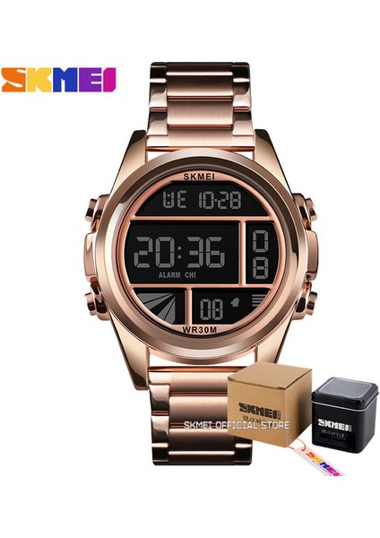Style2 Kutusu ile Skmeı Moda Erkek Izle Creativty Dijital Saat 3bar Su Geçirmez Stereoskopik Kadran Paslanmaz Çelik 12/24 Saat Montre Homme 1448 (Yurt Dışından)
