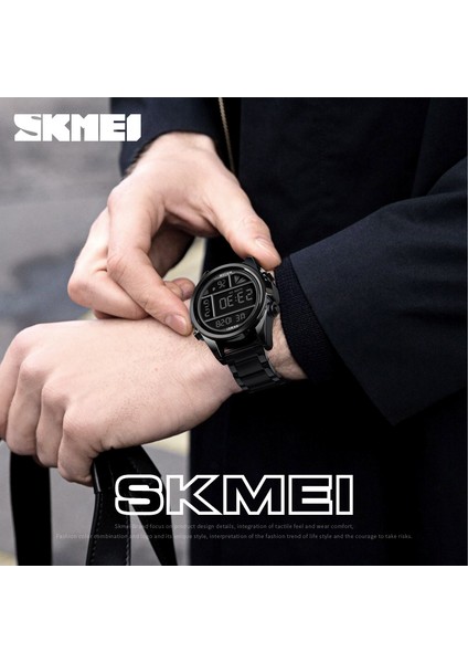 Style2 Kutusu ile Skmeı Moda Erkek Izle Creativty Dijital Saat 3bar Su Geçirmez Stereoskopik Kadran Paslanmaz Çelik 12/24 Saat Montre Homme 1448 (Yurt Dışından)