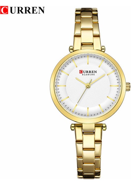 Altın Curren Lüks Marka Minimalist Kuvars Saatler Kadınlar Gül Altın Bilezik Izle Casual Ince Saat Bayanlar Kol Saati ile Çelik (Yurt Dışından)