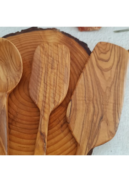 Ahşap Tahta Kaşık ve Spatula Seti - El Yapımı - Zeytin Ağacı - 24,28,30,31 cm fırsatları