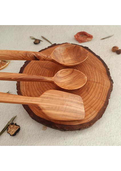 Ahşap Tahta Kaşık ve Spatula Seti - El Yapımı - Zeytin Ağacı - 24,28,30 cm fiyatları