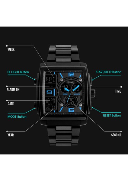 Mavi Skmeı Askeri Spor Izle Erkekler Üst Marka Lüks Su Geçirmez Elektronik Dijital Bilek Saatler Erkekler Için Erkek Saat Relogio Masculino (Yurt Dışından) indirimleri