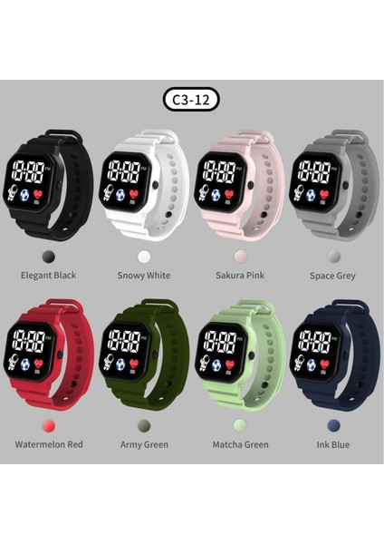 Siyah Saatler 2022 C3-12 Futbol Bilek Saatleri LED Dijital Saat Erkekler Kadınlar Için Spor Saat Elektronik Saat Hodinky Reloj Hombre (Yurt Dışından) modelleri