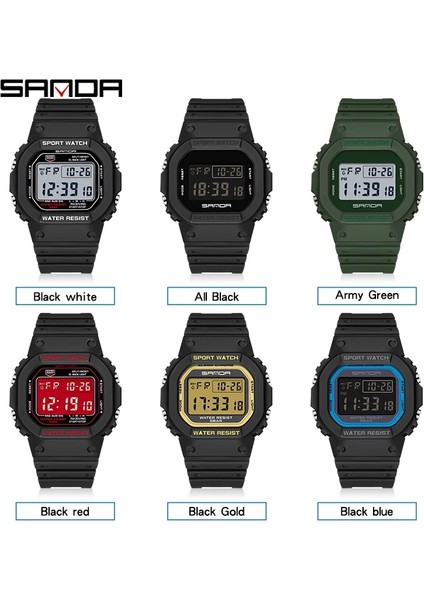 Siyah Sanda G Tarzı Dijital Saat Erkekler Lüks Marka Askeri Izle Moda Erkekler Spor Izle Alarm Kronometre Saat Erkek Relogio Masculino (Yurt Dışından)