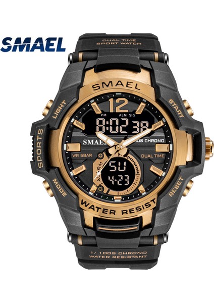 Gül Altın Lüks Marka Moda Erkek Analog Kuvars Saatler Askeri LED Dijital Tarih Aydınlık Erkekler Spor Su Geçirmez Izle Relogio Masculino (Yurt Dışından)