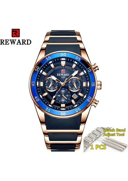 Gül Mavisi Aracı Ödül Spor Erkek Saatler Lüks Marka Lumious Eller Chronograph Erkek Kol Saatleri Erkek Su Geçirmez Tam Çelik Montre Homme 2021 (Yurt Dışından)