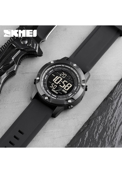 Siyah Skmeı Aydınlık Yeni Spor Özel Kuvvetler Erkek Elektronik Saat Yüzme Su Geçirmez Zamanlama Çalar Saat Erkek Izle BLACK1762 (Yurt Dışından)