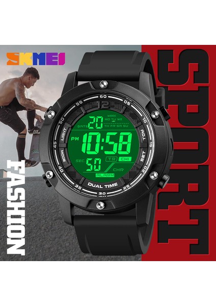 Siyah Skmeı Aydınlık Yeni Spor Özel Kuvvetler Erkek Elektronik Saat Yüzme Su Geçirmez Zamanlama Çalar Saat Erkek Izle BLACK1762 (Yurt Dışından)
