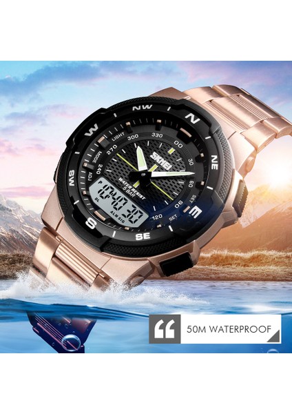 Altın Izle Moda Skmeı Marka Açık Spor Izle Erkekler 50 M Su Geçirmez Dijital Kuvars Ikili Zaman Askeri Spor Saatler Tırmanma Yüzme Saati (Yurt Dışından) fiyatları