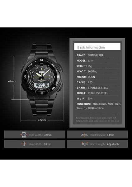 Altın Izle Moda Skmeı Marka Açık Spor Izle Erkekler 50 M Su Geçirmez Dijital Kuvars Ikili Zaman Askeri Spor Saatler Tırmanma Yüzme Saati (Yurt Dışından) fırsatları