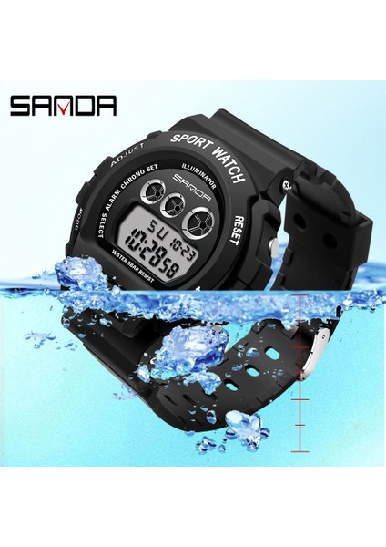 Kırmızı Sanda Unisex Elektronik Saat Bayanlar Çok Fonksiyonlu 50 Metre Su Geçirmez Saatler Dijital Erkek Öğrenci Moda Reçine Spor Saati (Yurt Dışından) fiyatları