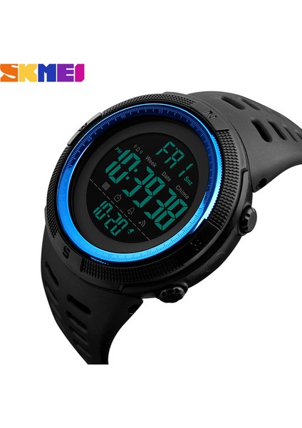 Siyah Mavi Skmeı Marka Erkekler Spor Saatler Moda Chronos Geri Sayım Su Geçirmez LED Dijital Saat Adam Askeri Kol Saati Relogio Masculino (Yurt Dışından)