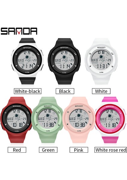 Yeşil Sanda Moda Dijital Saat Erkekler Spor Saatler LED Spor Kol Saati Erkek Kız Elektronik Saat Su Geçirmez Öğrenci Kronometre (Yurt Dışından)