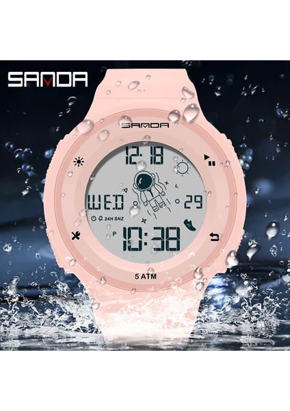 Yeşil Sanda Moda Dijital Saat Erkekler Spor Saatler LED Spor Kol Saati Erkek Kız Elektronik Saat Su Geçirmez Öğrenci Kronometre (Yurt Dışından)