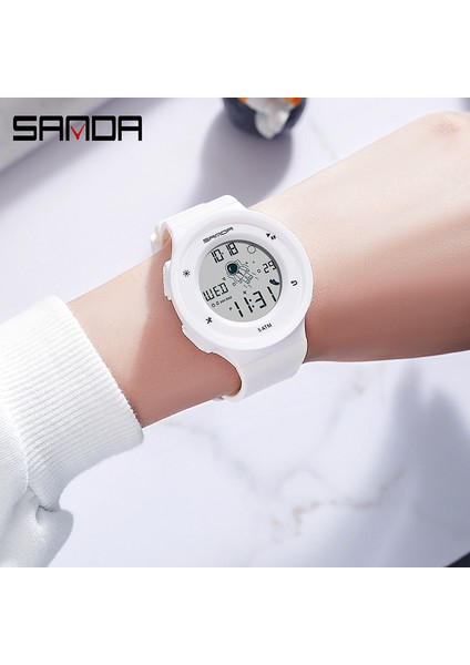 Yeşil Sanda Moda Dijital Saat Erkekler Spor Saatler LED Spor Kol Saati Erkek Kız Elektronik Saat Su Geçirmez Öğrenci Kronometre (Yurt Dışından)
