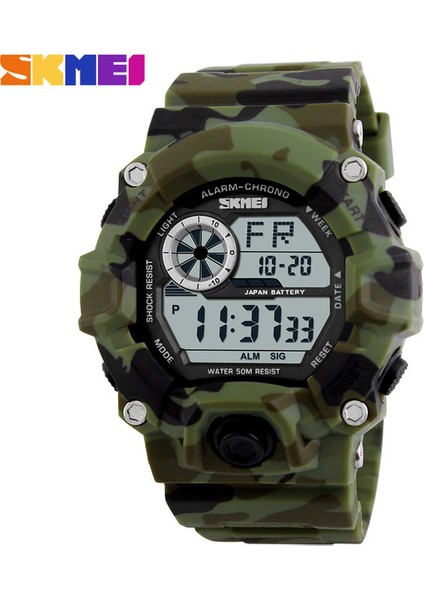 Yeşil Kamuflaj Ünlü G Stil Erkek Saatler Spor Kronograf Askeri Dijital Kol Saatleri Kamuflaj Şok Dayanıklı Montre Homme Erkek Saat Saat (Yurt Dışından)