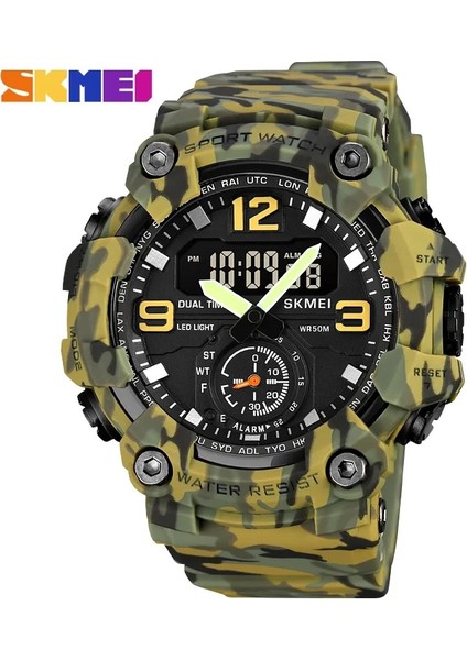 Siyah Skmeı Askeri Spor Izle Adam 3 Zaman LED Işık Dijital Saatler Moda Elektronik Kronometre Chrono Saat Erkek Kol Saati (Yurt Dışından)