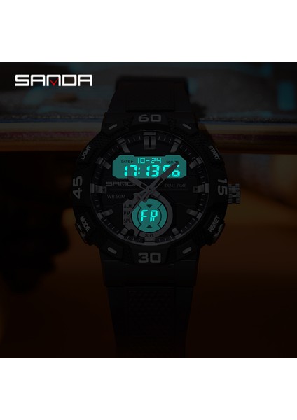 Haki Sanda Üst Marka 2022 Yeni Erkek Saatler Spor Askeri Quartz Saat Erkekler Için Dijital Saat Su Geçirmez Saat Relogio Masculino 3087 (Yurt Dışından)