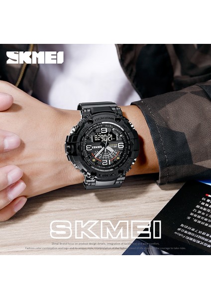 Yeşil Kamuflaj Lüks Spor Izle Erkekler 50BAR Su Geçirmez Askeri Spor Elektronik Saat Moda Erkekler Kronometre Geri Sayım Kol Saati Çalar Saat (Yurt Dışından)