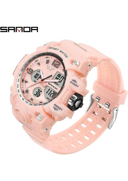 942 Ms Pembe Sanda Kadın Kuvars Kol Saati G Tarzı 50 Su Geçirmez Çok Fonksiyonlu Izle Moda Bayan Dijital Spor Saat Kız Öğrenci Saatler (Yurt Dışından)