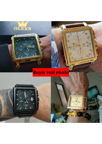 2867 Altın Px 2023 Olevs Orijinal Altın Izle Erkekler Için Lüks Marka Askeri Deri Büyük Altın Chronograph Erkek Kol Saatleri Relogio Masculino (Yurt Dışından)