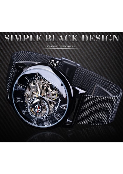 GMT1040-11 Forsining Retro Moda Tasarım Spor Mekanik Saat Aydınlık Eller Şeffaf Örgü Bilezik Erkekler Için Üst Marka Lüks (Yurt Dışından) modelleri