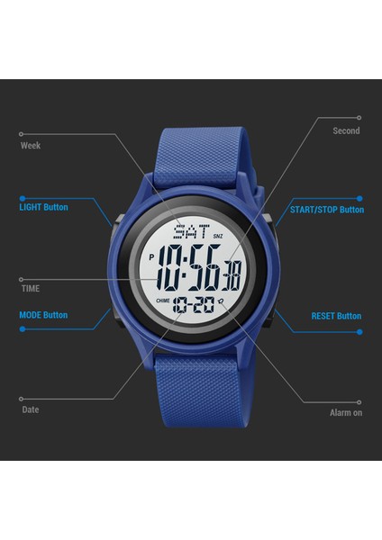 Siyah Siyah Kutu Skmeı Izle Dijital Hareket Spor Izle Erkekler Için Geri Sayım Açık Kol Saati Adam Su Geçirmez Kronometre Çalar Saat Montre Homme (Yurt Dışından) modelleri