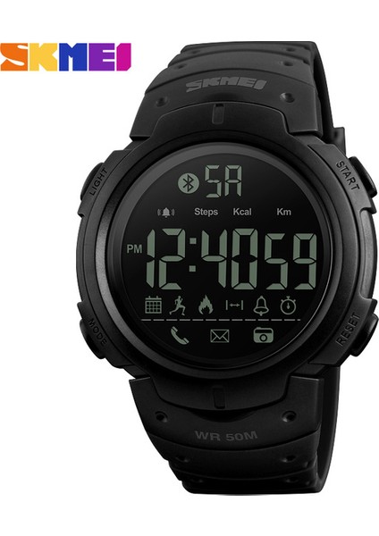 Siyah Skmeı 1301 Erkekler Akıllı Izle Chrono Kalori Pedometre Çok Fonksiyonlu Spor Saatleri Hatırlatma Dijital Kol Saatleri Relogios Saat (Yurt Dışından)