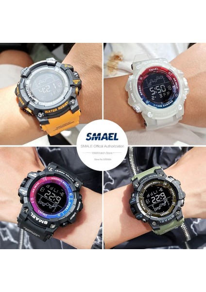 Orange-Box Smael Elektronik Dijital Saatler Erkekler Için Su Geçirmez Unisex Askeri Spor Kol Saati Otomatik Tarih Hafta LED Ekran Beyaz 8082 (Yurt Dışından) indirimleri
